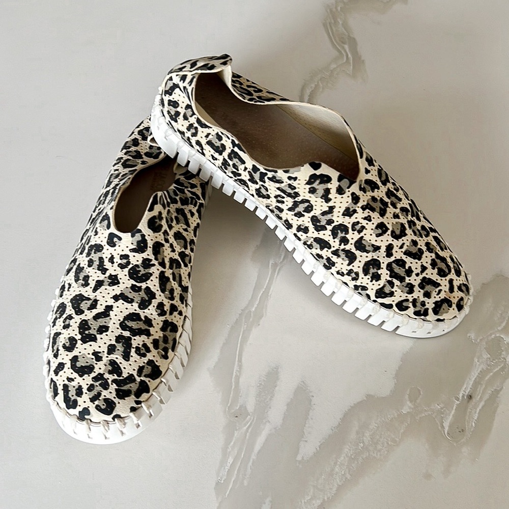 Ilse Jacobsen Tulip Leopard Print Slip On Sneakers Womens Sz EU 36 / US 5.5 - 6